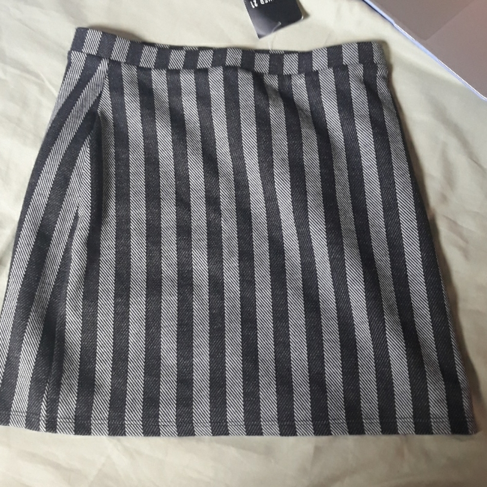 Classic Black skirt with white stripes